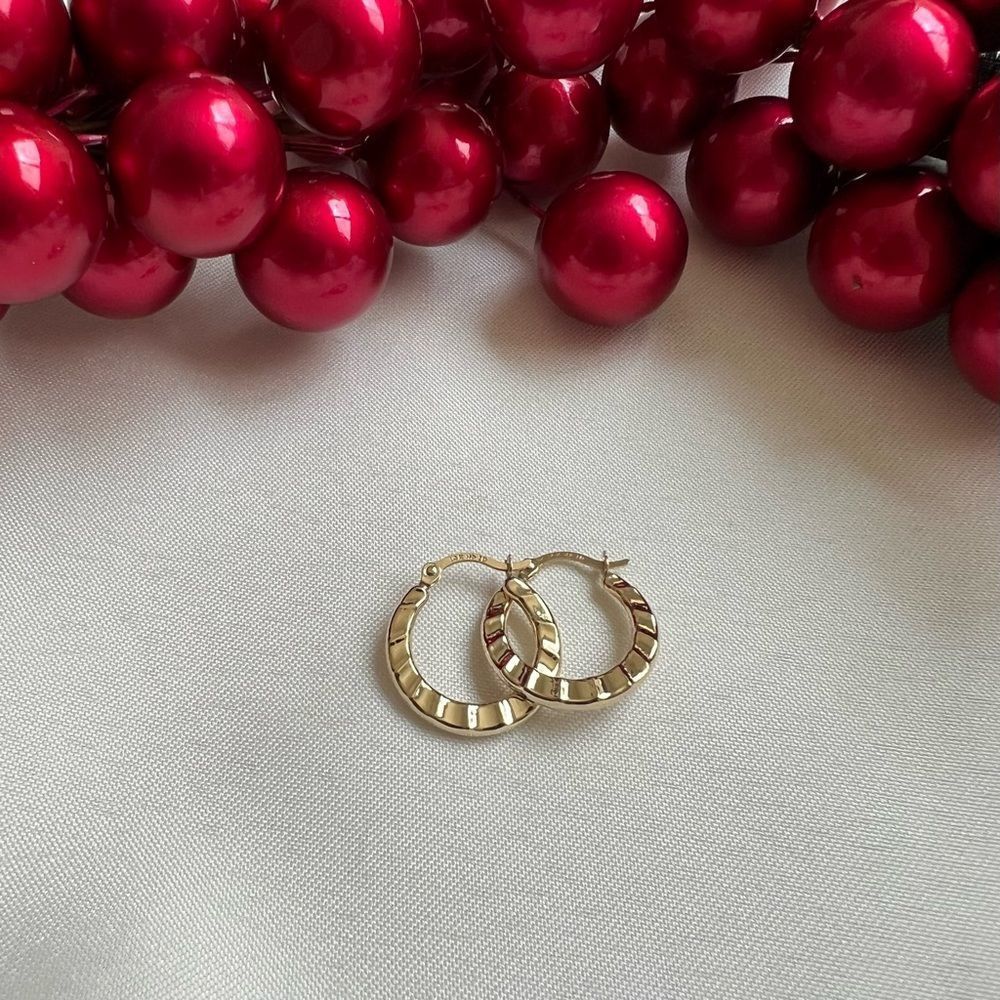 Gold Hoop Earrings - Picture 7 of 11